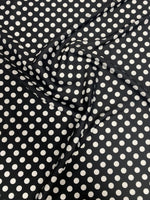 Black Polka Dot Fabric – Classic White Spot Print by the Metre - Whotex Fabrics London
