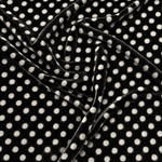 Black Polka Dot Velvet Fabric by the Metre - Whotex Fabrics London