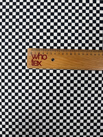 Black & White Checkerboard Spandex Fabric by the Metre - Whotex Fabrics London