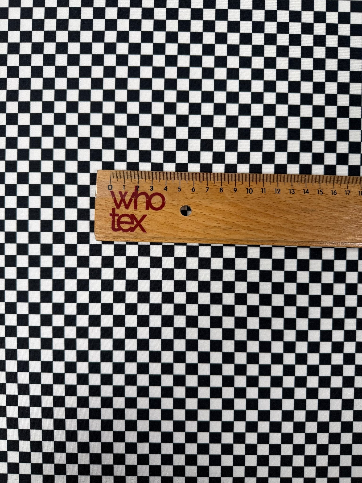 Black & White Checkerboard Spandex Fabric by the Metre - Whotex Fabrics London