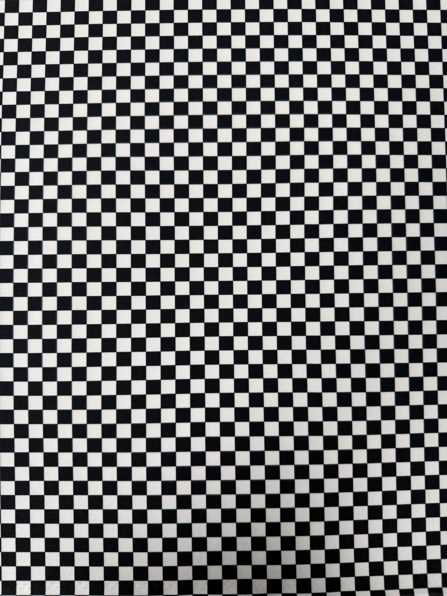 Black & White Checkerboard Spandex Fabric by the Metre - Whotex Fabrics London