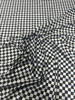 Black & White Checkered Spandex Fabric by the Metre - Whotex Fabrics London