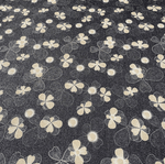 Black White Floral Lurex Fabric by the Metre - Whotex Fabrics London