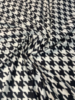 Black White Geometric Spandex Fabric by the Metre - Whotex Fabrics London