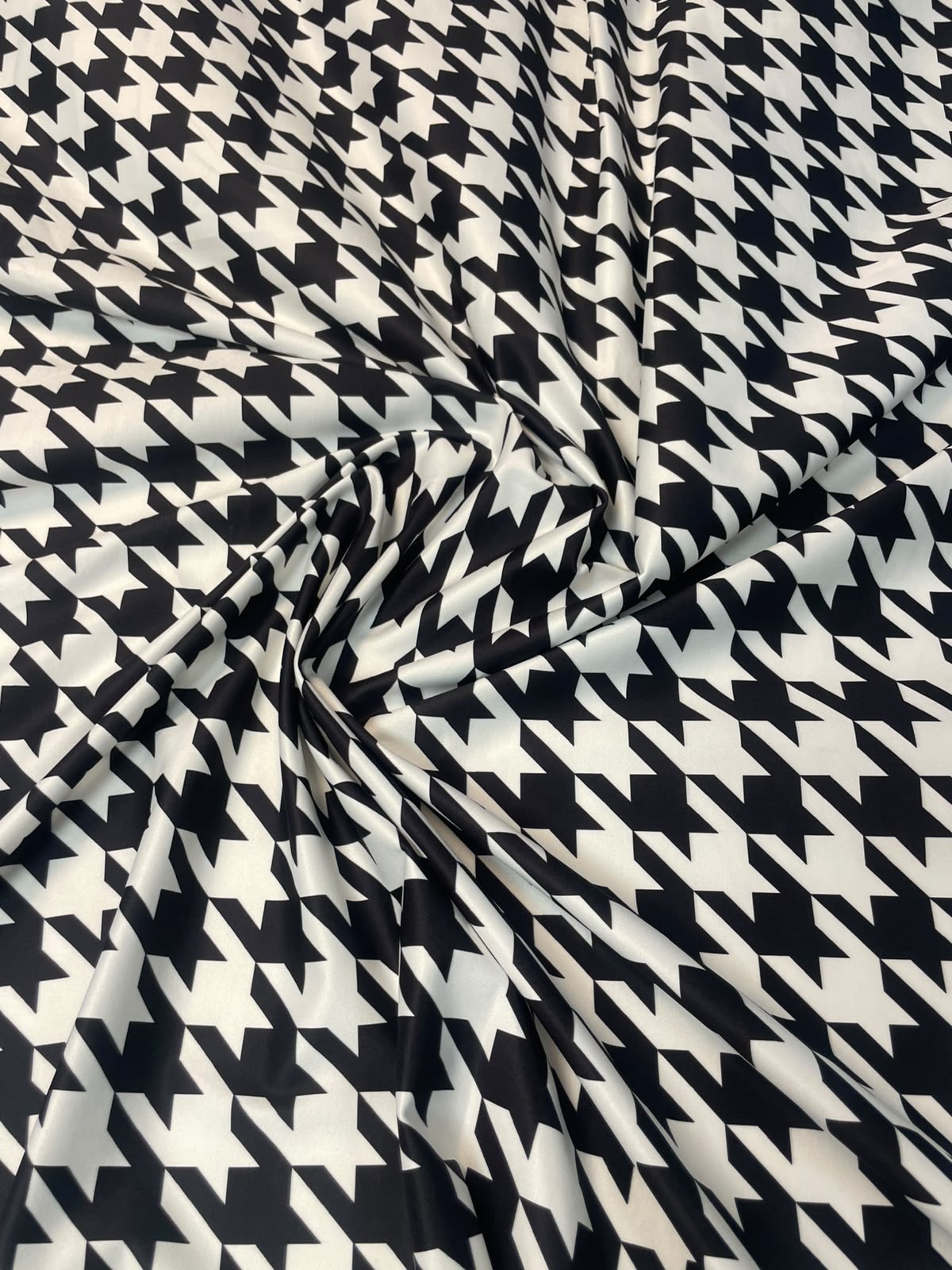 Black White Geometric Spandex Fabric by the Metre - Whotex Fabrics London