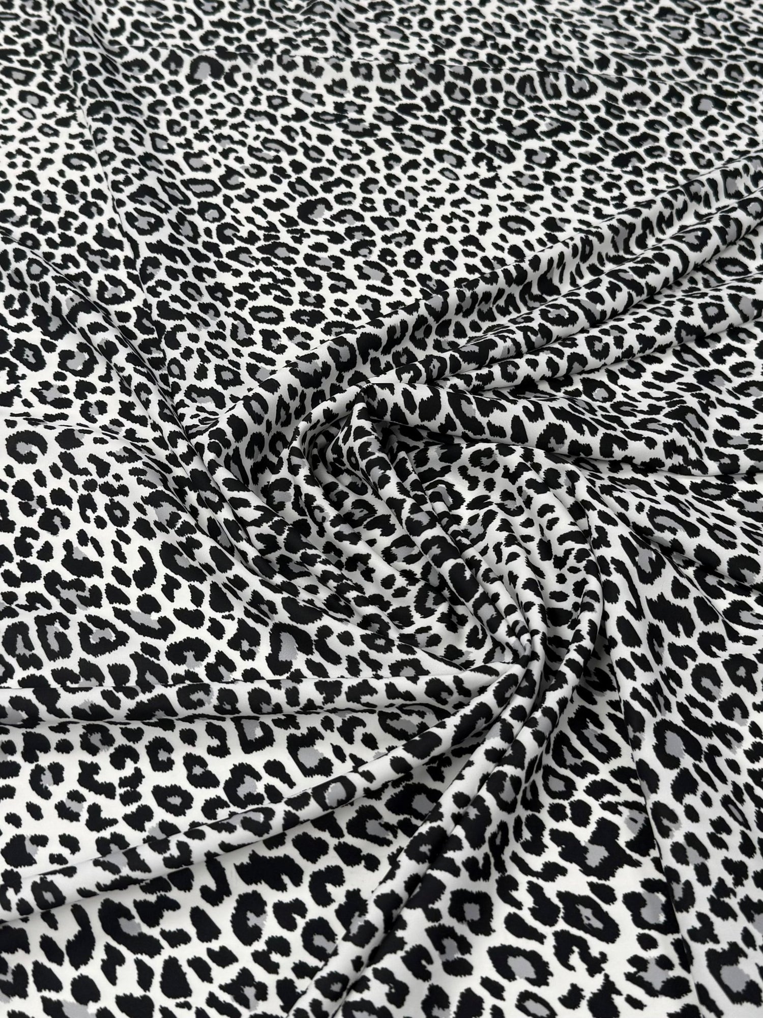 Black & White Leopard Print Fabric by the Metre - Whotex Fabrics London