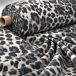 Black & White Leopard Print Lycra Stretch Fabric by the Metre - Whotex Fabrics London