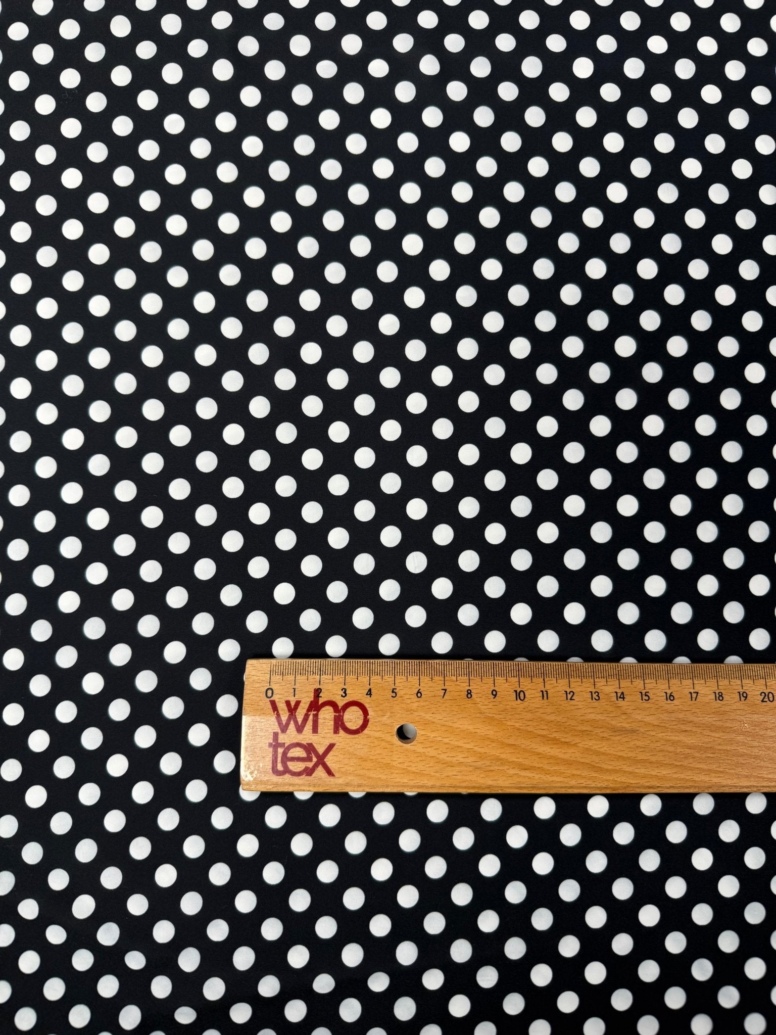 Black & White Polka Dot Crepe Fabric by the Metre - Whotex Fabrics London