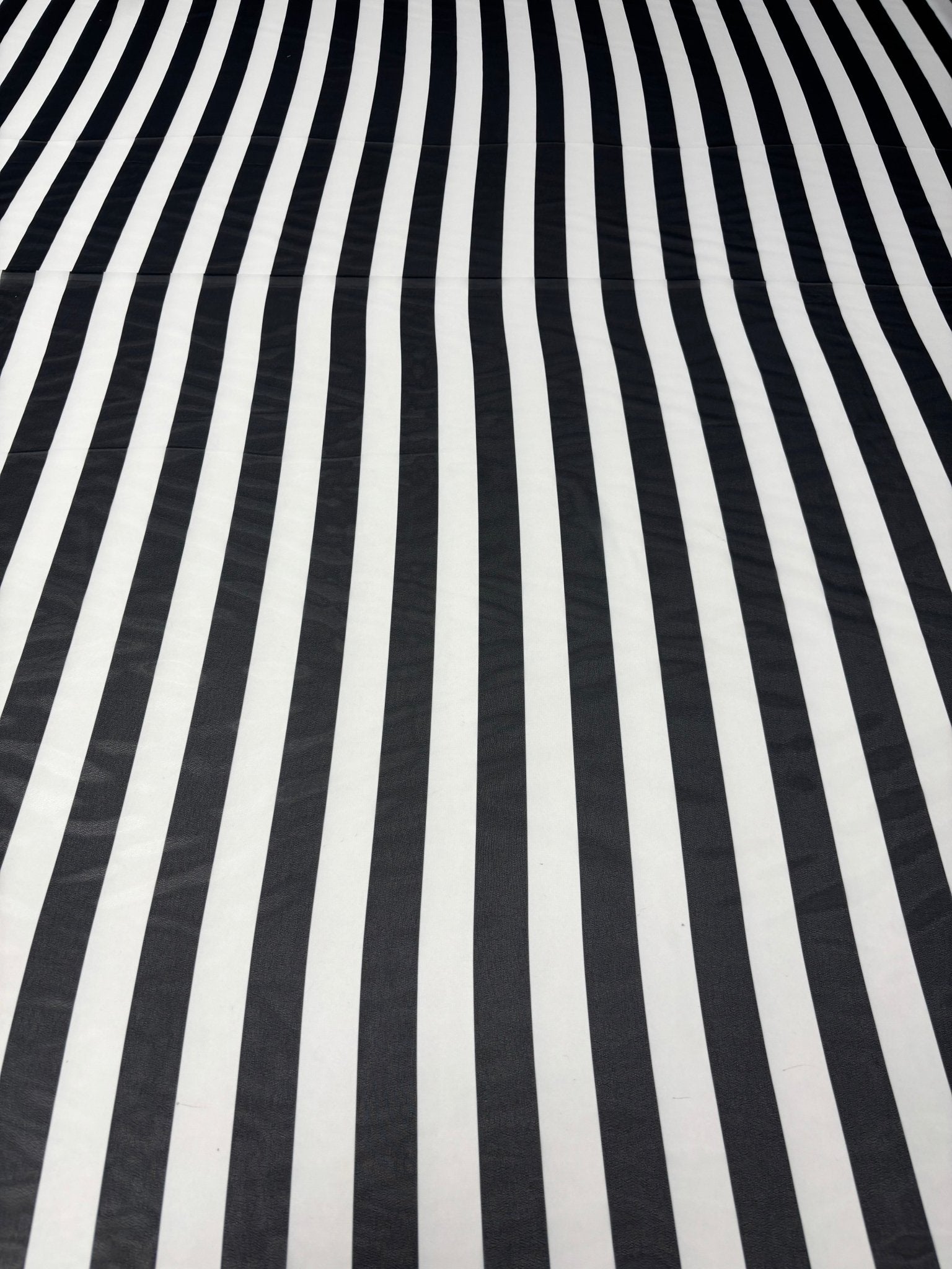Black & White Stripe Chiffon Fabric by the Metre - Whotex Fabrics London