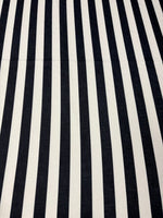 Black & White Stripe Linen Fabric by the Metre - Whotex Fabrics London