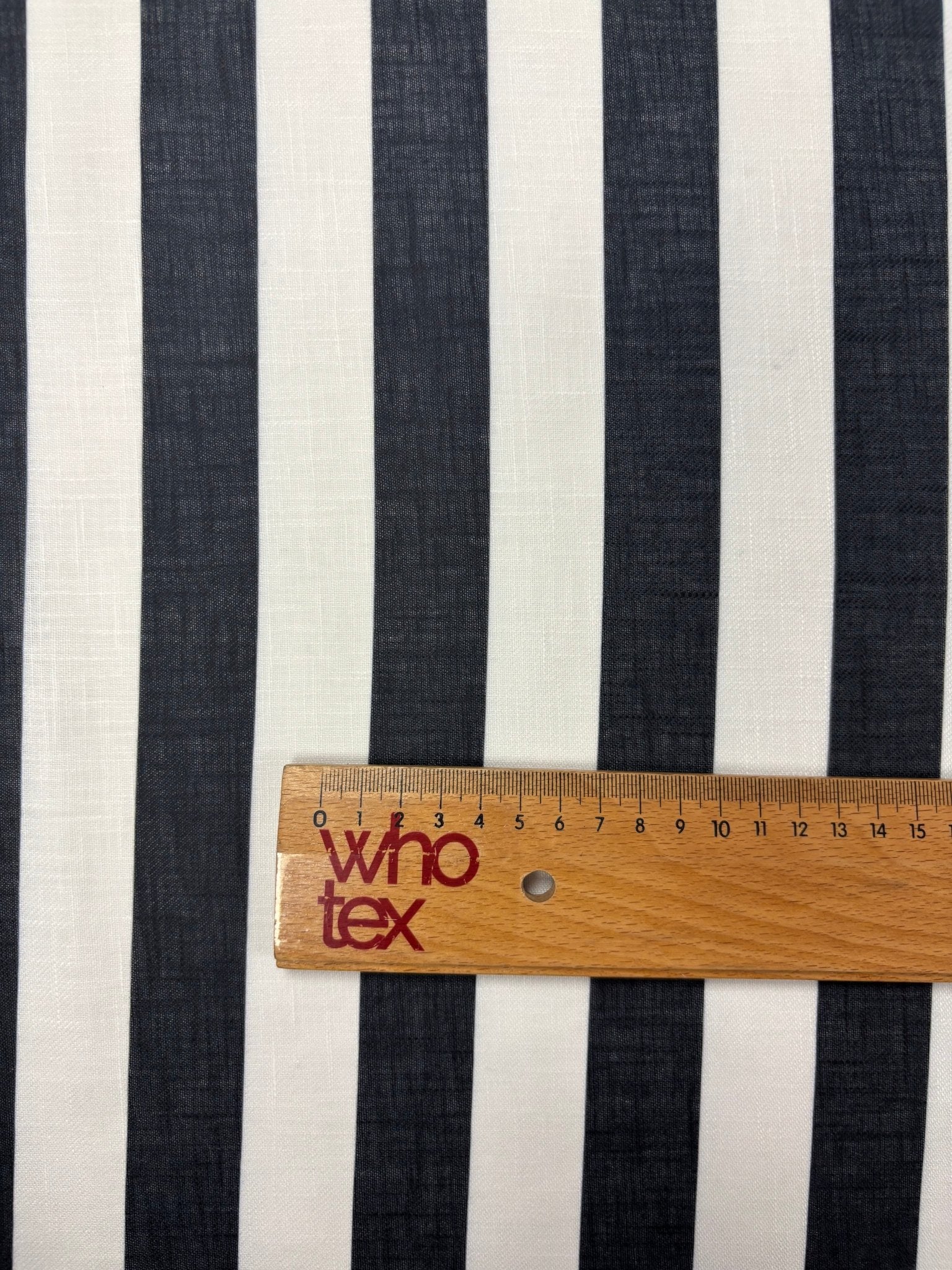Black & White Stripe Linen Fabric by the Metre - Whotex Fabrics London