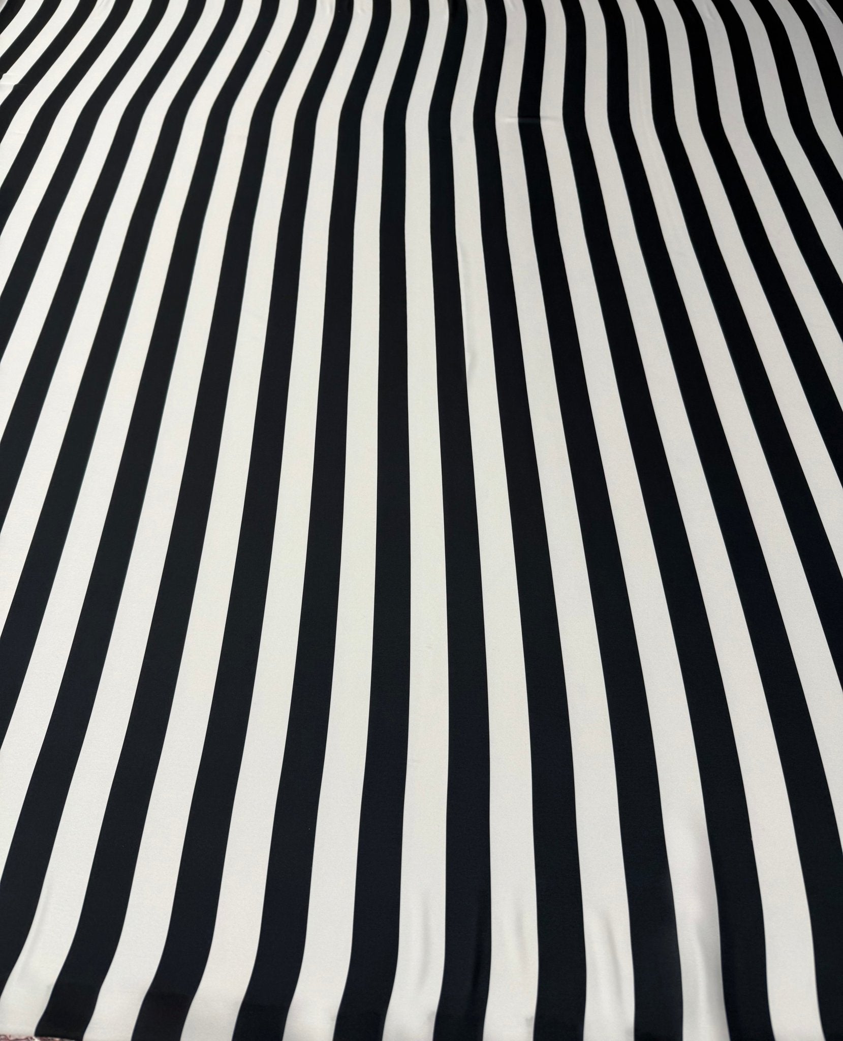 Black White Stripe Satin Fabric by the Metre - Whotex Fabrics London