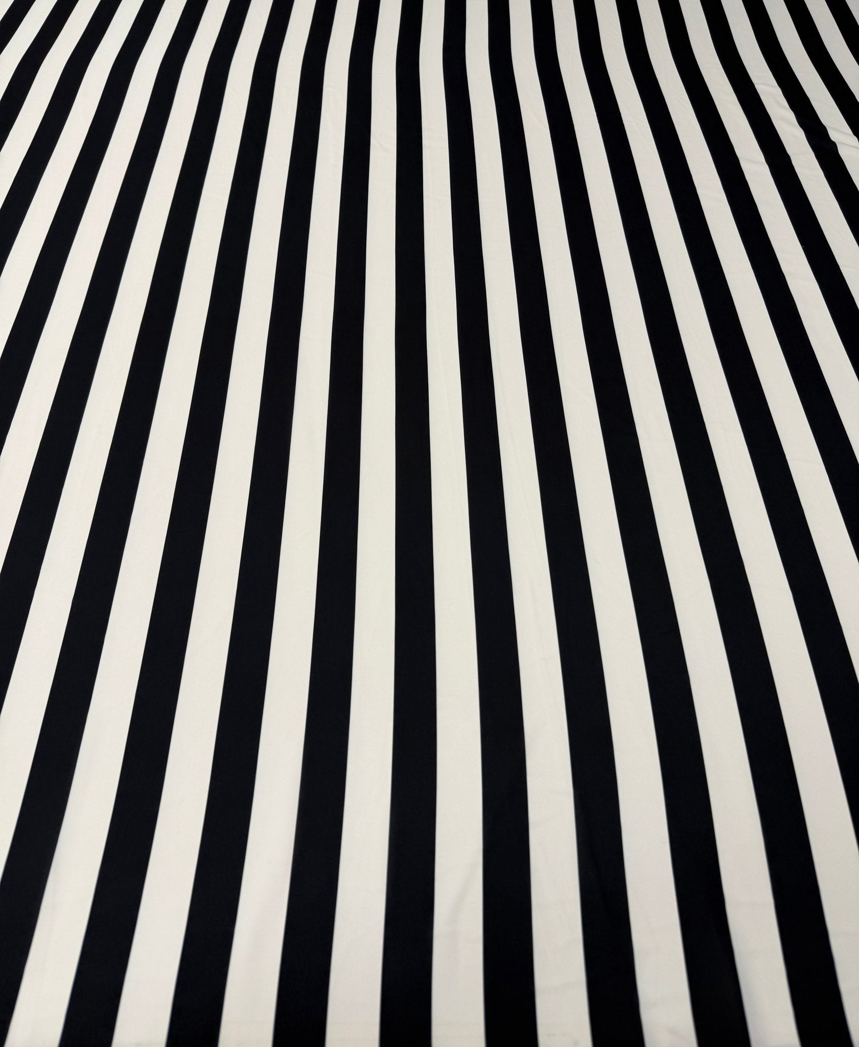 Black & White Striped Crepe Fabric by the Metre - Whotex Fabrics London