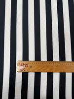 Black & White Striped Crepe Fabric by the Metre - Whotex Fabrics London