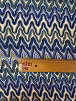 Blue Abstract Wave Mesh Fabric by the Metre - Whotex Fabrics London