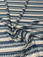 Blue Beige Metallic Mesh Fabric by the Metre - Whotex Fabrics London