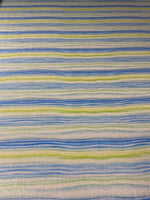 Blue Green Striped Lurex Fabric with Shimmer by the Metre - Whotex Fabrics London