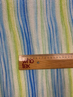 Blue Green Striped Lurex Fabric with Shimmer by the Metre - Whotex Fabrics London