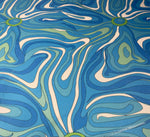 Blue Green Wave Sequin Fabric by the Metre - Whotex Fabrics London