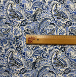 Blue & Navy Paisley Fabric by the Metre – Soft & Elegant - Whotex Fabrics London