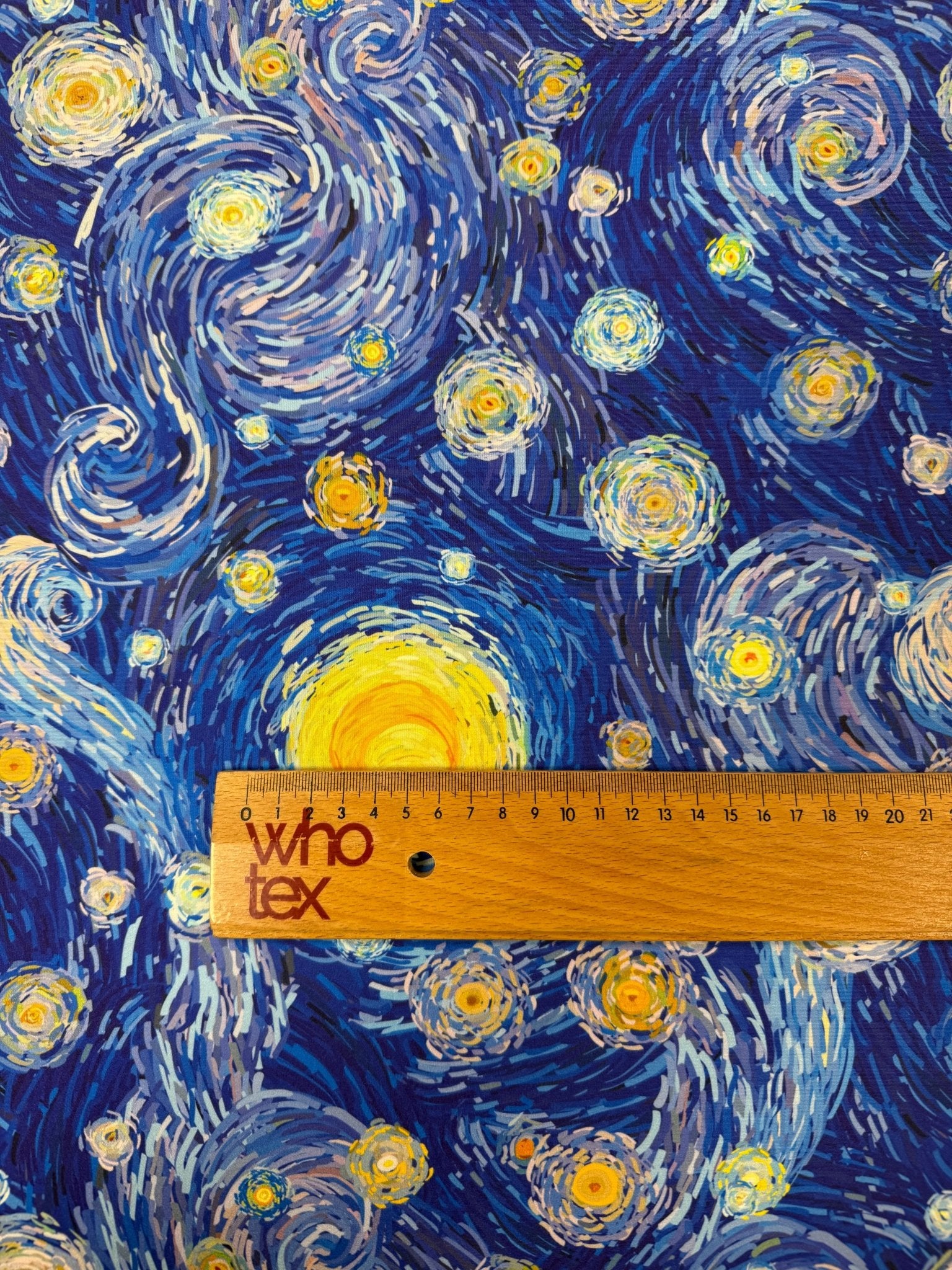 Blue Starry Print Spandex Fabric by the Metre - Whotex Fabrics London