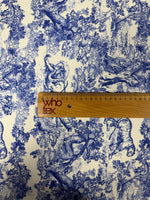 Blue Toile Upholstery Fabric - Whotex Fabrics London