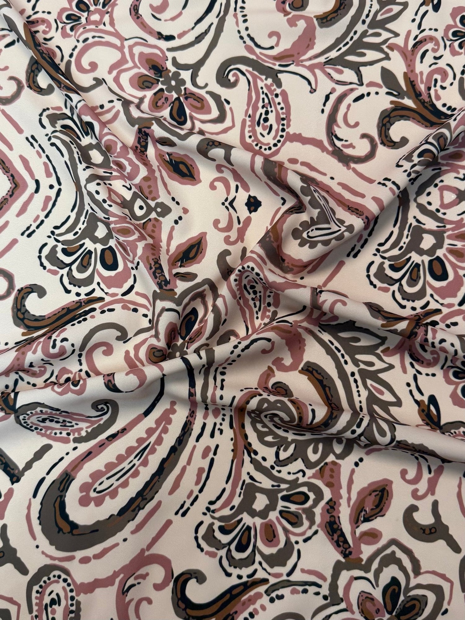 Blush Pink Ornamental Fabric by the Metre - Whotex Fabrics London
