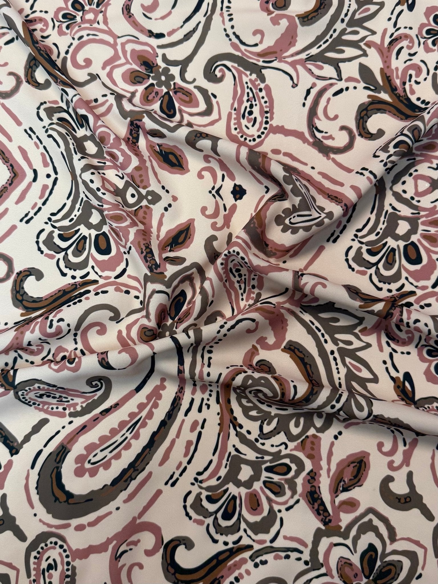 Blush Pink Ornamental Fabric by the Metre - Whotex Fabrics London