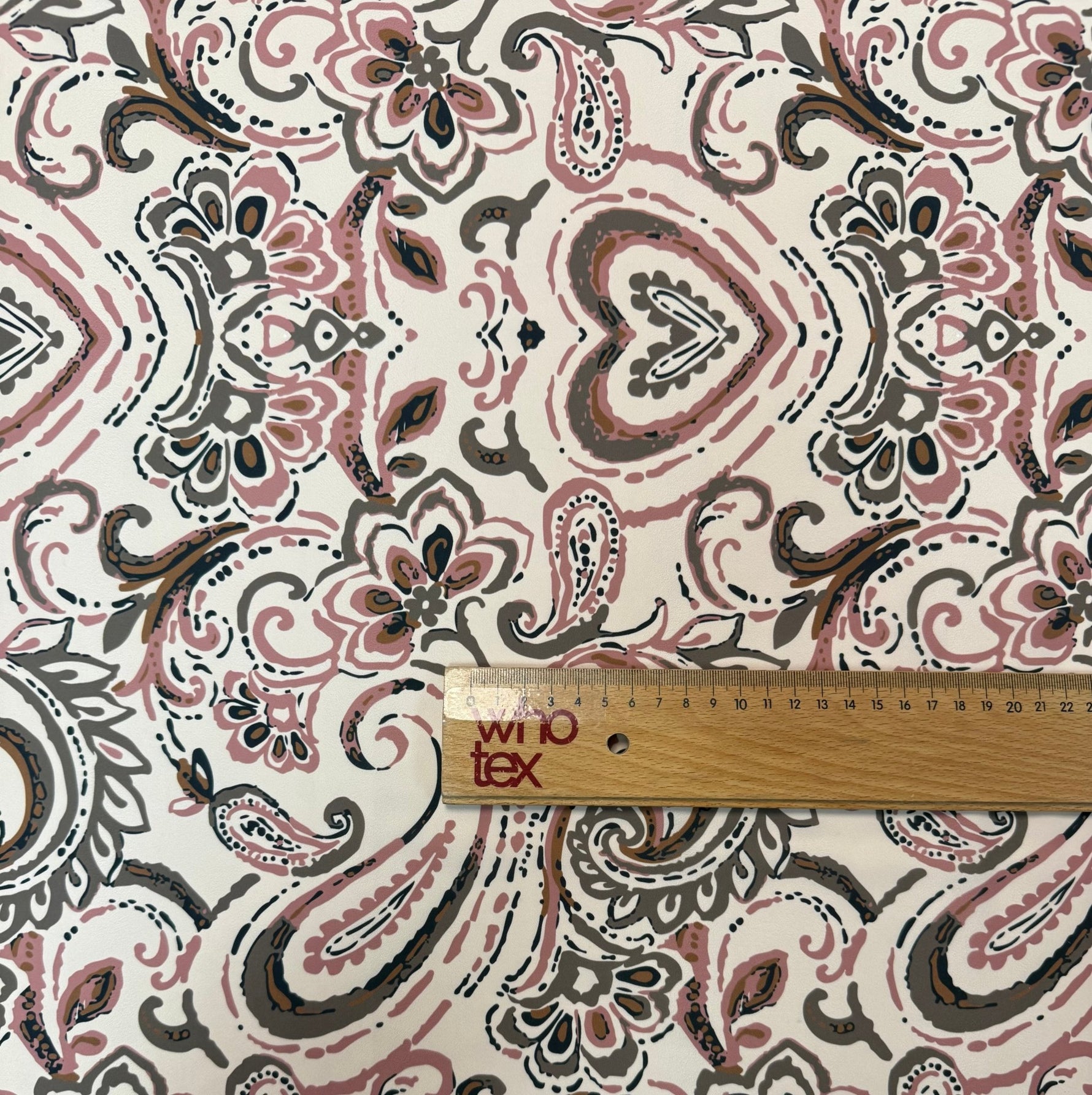 Blush Pink Ornamental Fabric by the Metre - Whotex Fabrics London