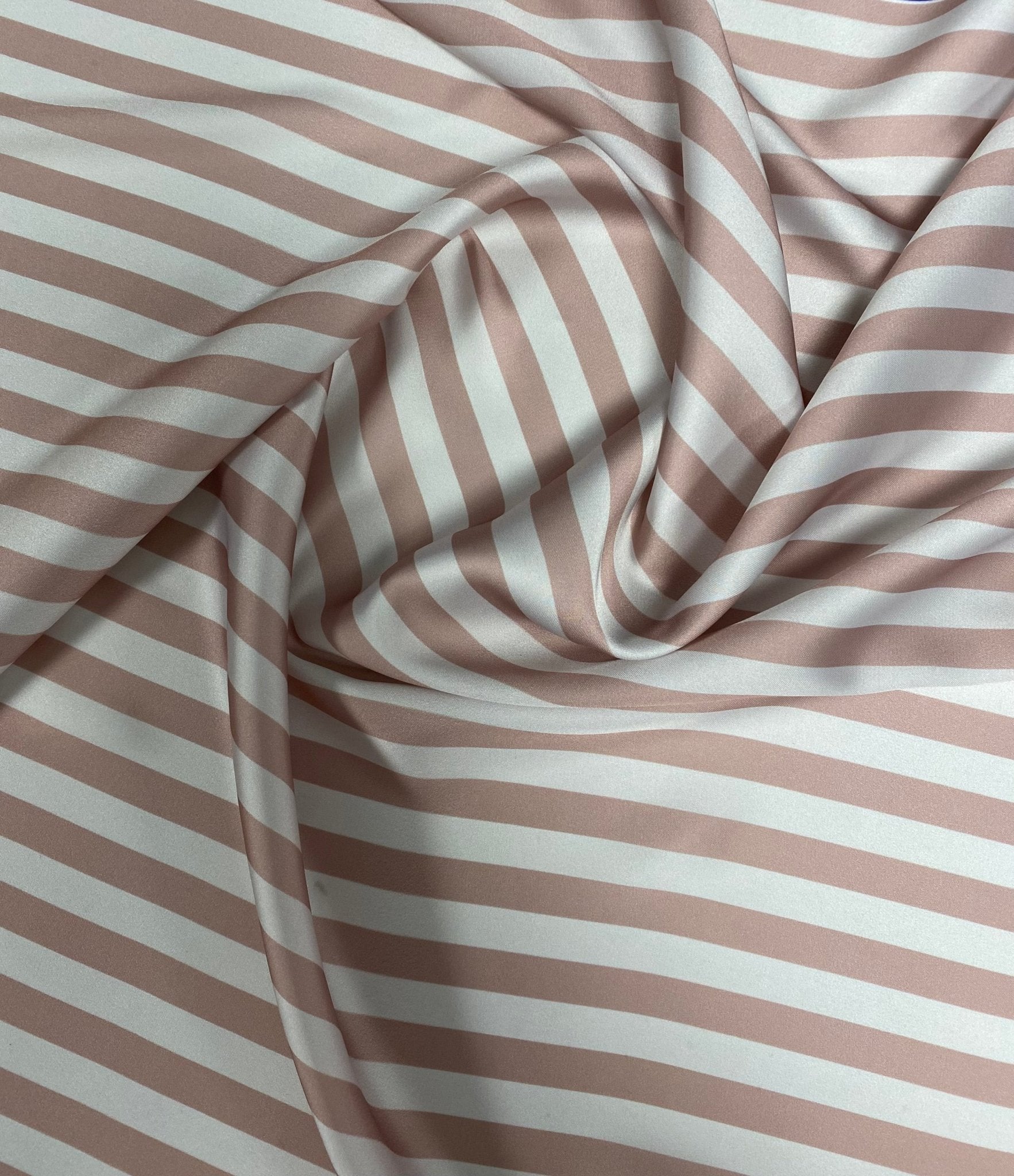 Blush Pink Stripe Fabric – Soft Diagonal Design - Whotex Fabrics London
