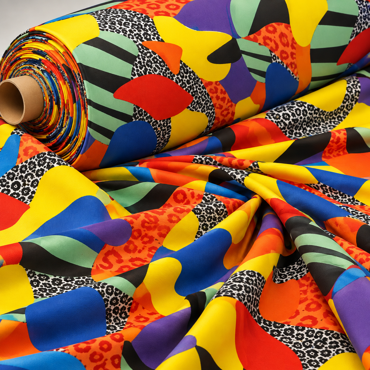 Bold Abstract Leopard Print Fashion Fabric by the Metre - Whotex Fabrics London