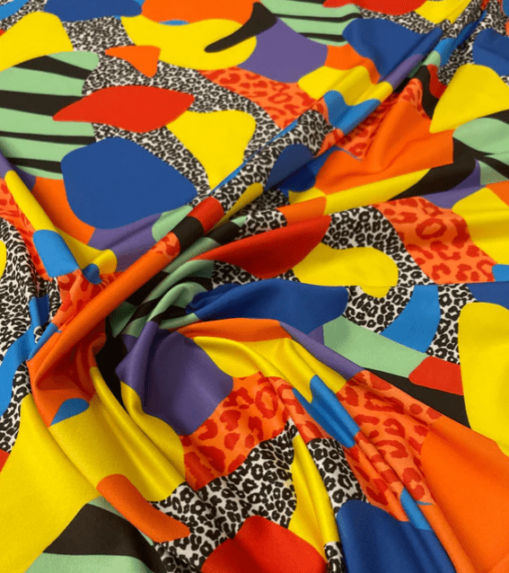Bold Abstract Leopard Print Fashion Fabric by the Metre - Whotex Fabrics London
