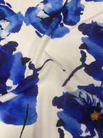 Bold Blue Watercolor Floral Fabric - Whotex Online Fabric Store