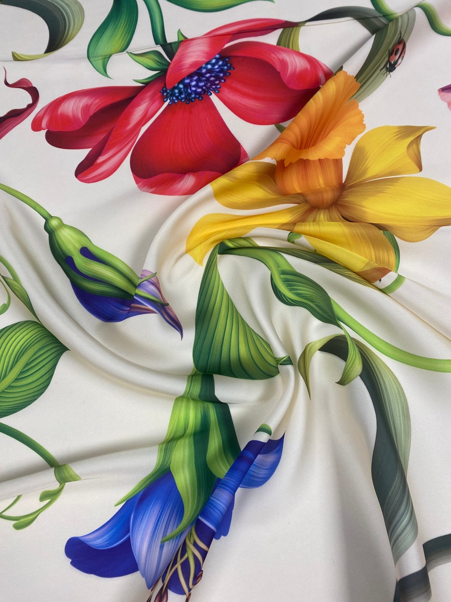 Bold Floral Crepe Fabric for Dresses & Blouses - Whotex Fabrics London