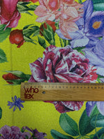 Bold Floral Lurex Fabric by the Metre - Whotex Fabrics London