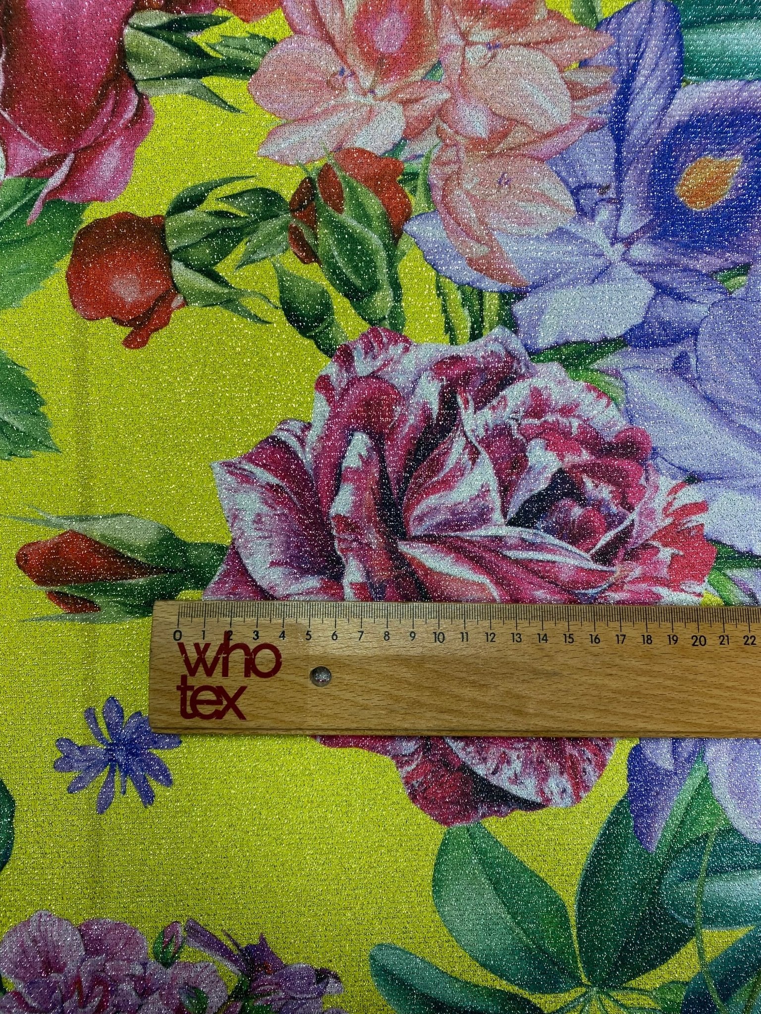 Bold Floral Lurex Fabric by the Metre - Whotex Fabrics London