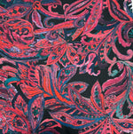 Bold Red Paisley Print Fabric on Black | Fabric by Metre - Whotex Fabrics London