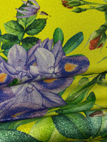 Bright Yellow Rose Floral Fabric by the Metre - Whotex Fabrics London