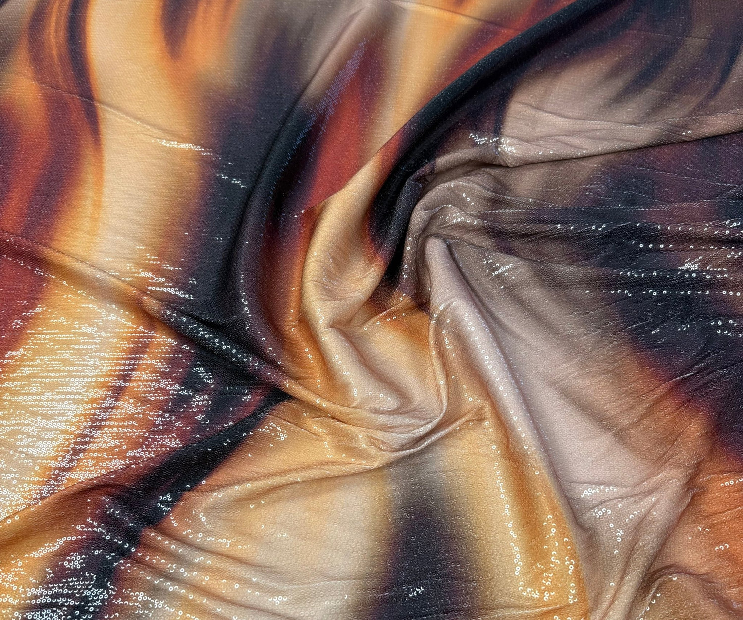 Bronze Ombre Gradient Print Sequin Fabric by the Metre - Whotex Fabrics London