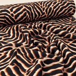 Brown and Black Animal Stretch Scuba Fabric by the Metre - Whotex Fabrics London