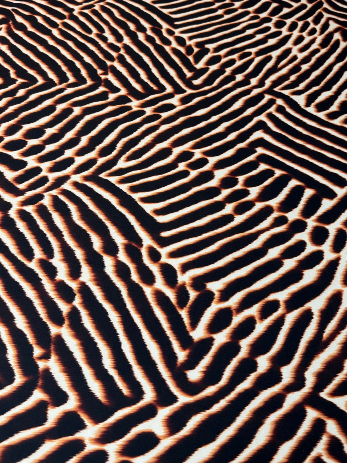 Brown and Black Animal Stretch Scuba Fabric by the Metre - Whotex Fabrics London