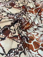 Brown Animal Spandex Fabric by the Metre - Whotex Fabrics London
