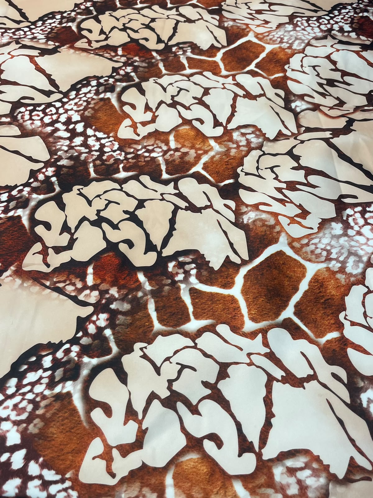 Brown Animal Spandex Fabric by the Metre - Whotex Fabrics London