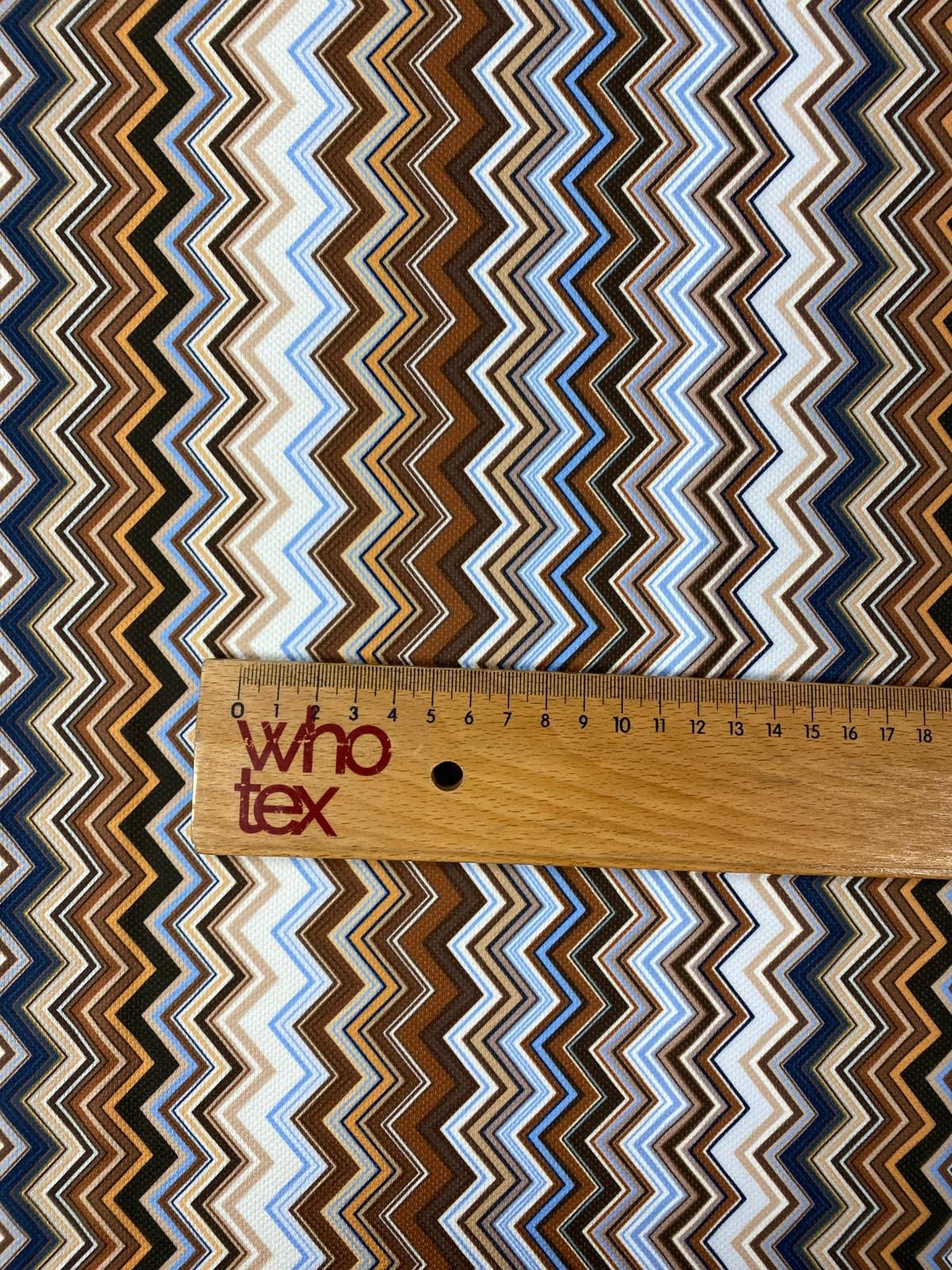 Brown Chevron Upholstery Fabric by the Metre - Whotex Fabrics London