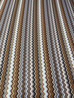 Brown Chevron Upholstery Fabric by the Metre - Whotex Fabrics London