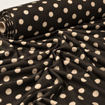 Brown & Cream Polka Dot Fabric by the Metre - Whotex Fabrics London