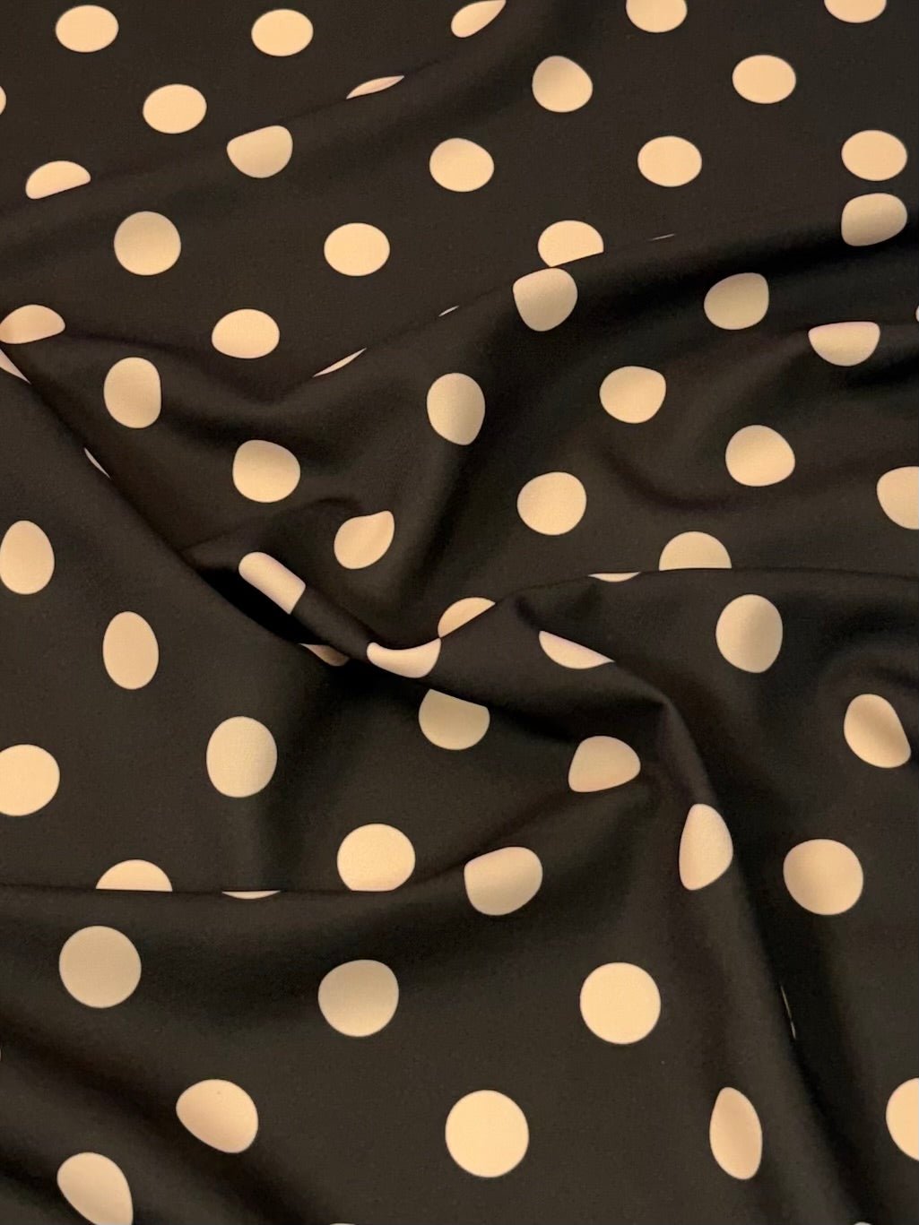 Brown & Cream Polka Dot Fabric by the Metre - Whotex Fabrics London