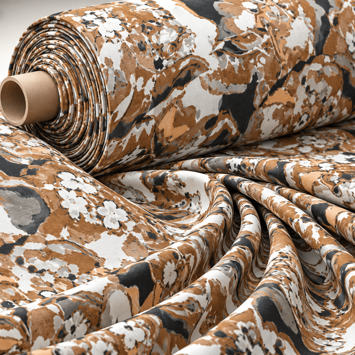 Brown Paisley Pattern Fabric - Whotex Fabrics London