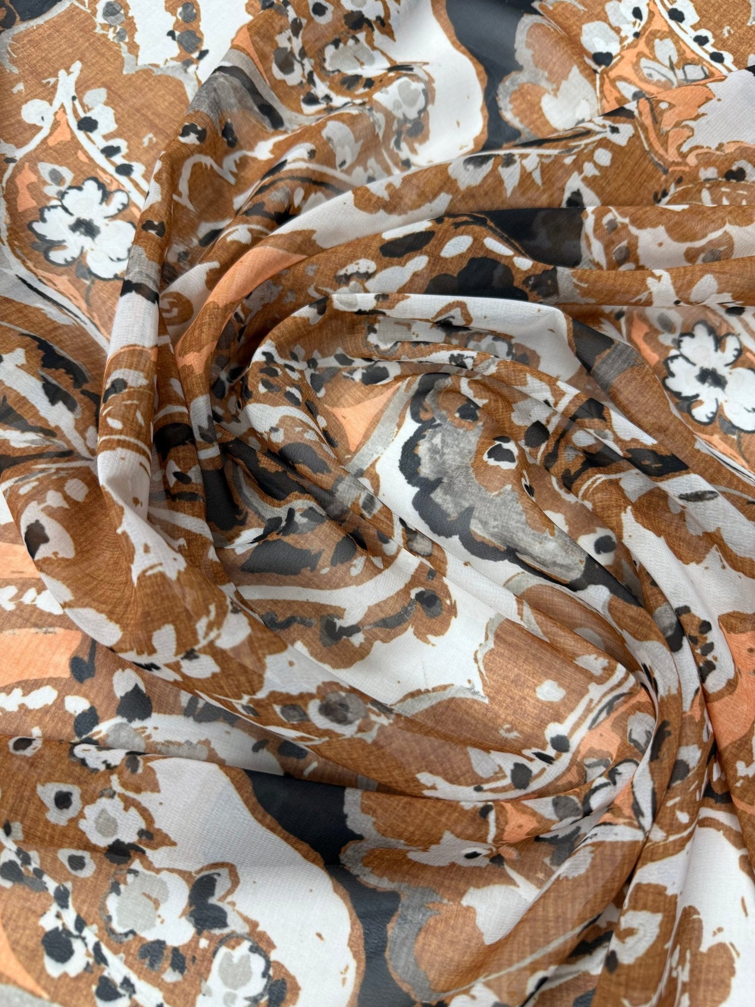 Brown Paisley Pattern Fabric – Elegant Dress & Craft Textile - Whotex Fabrics London