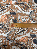 Brown Paisley Pattern Fabric – Elegant Dress & Craft Textile - Whotex Fabrics London